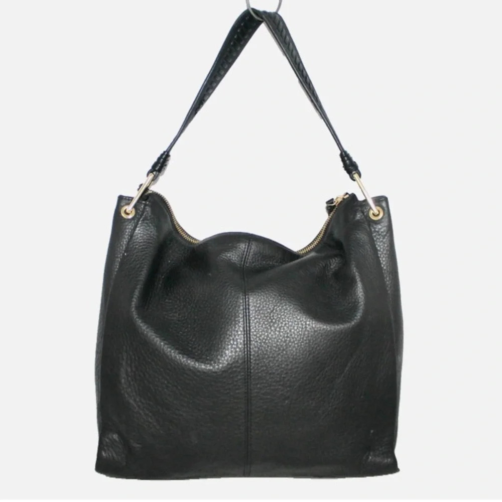 Vince Camuto Cesil Hobo shoulder bag doubleTassel blk pebbled leather w/Dustbag - Picture 2 of 13